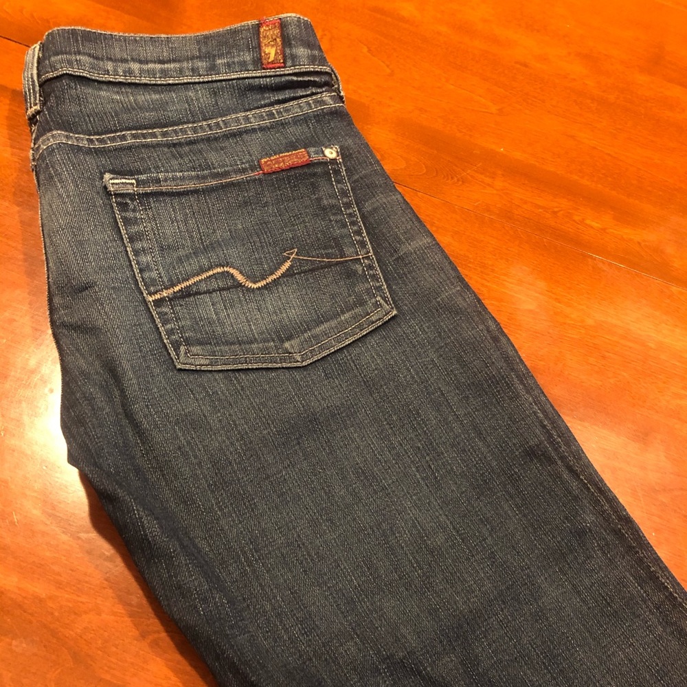 7 for All Mankind Straight Leg Navy Jeans Size 28